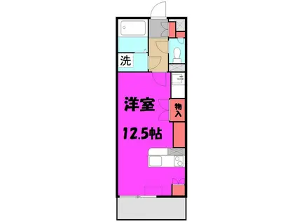 エムフラッツ新里(ワンルーム/1階)の間取り写真