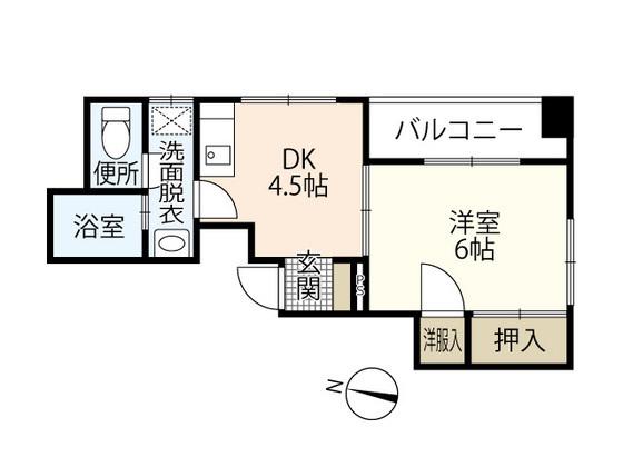 リヴラン(1DK/2階)の間取り写真