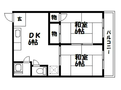 高橋アパート(2DK/2階)の間取り写真