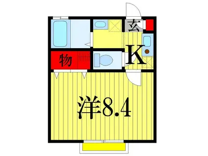 BOSSI(1K/1階)の間取り写真