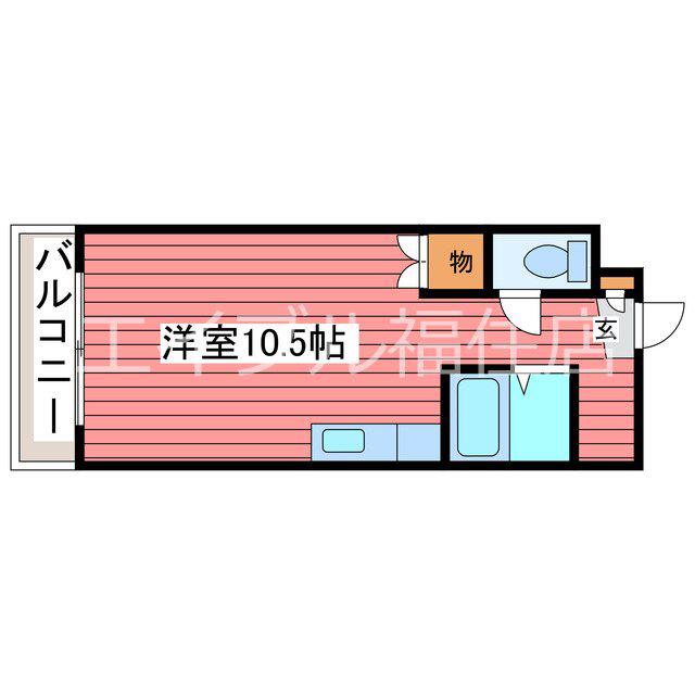 第6ベストビル(1DK/3階)の間取り写真