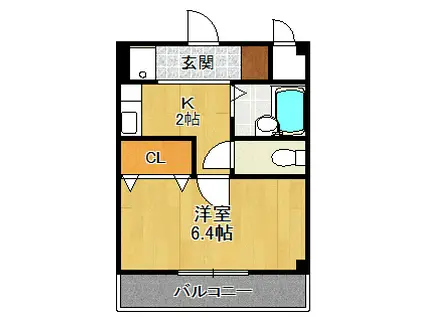 アルトピアーノ(1K/3階)の間取り写真