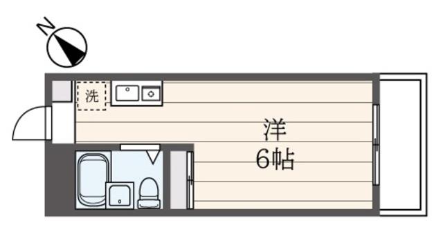 クレスト多摩川(1K/5階)の間取り写真