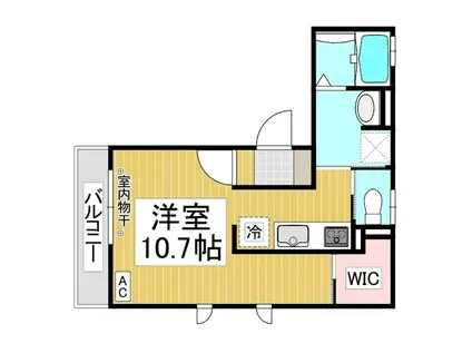 エスポワール七瀬(ワンルーム/2階)の間取り写真