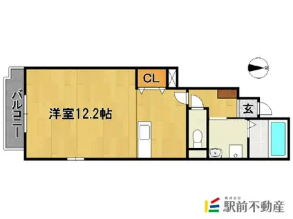 ヴィラフォレストA(1K/1階)の間取り写真