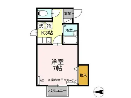 メイユールフジ(1K/2階)の間取り写真