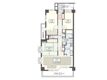 三鷹下連雀グレイスコート(3LDK/7階)の間取り写真