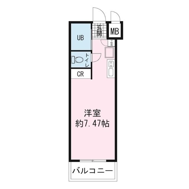 第3のぼりマンション(1K/4階)の間取り写真