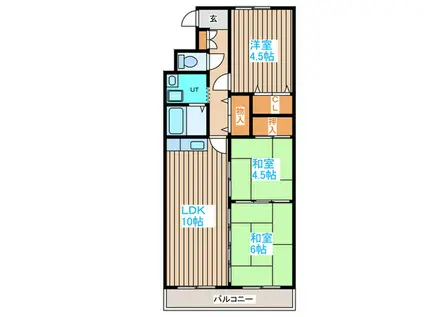 ハイツディオネ(3LDK/2階)の間取り写真