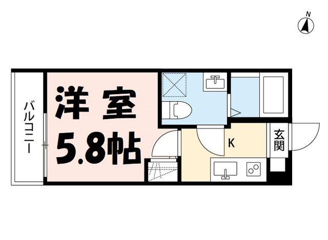KAKURA(1K/1階)の間取り写真