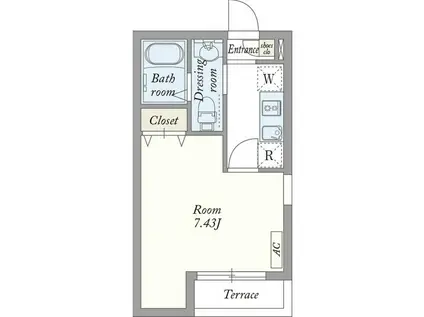モナーク越谷(1K/3階)の間取り写真