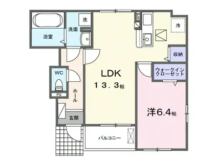アルドーレII(1LDK/1階)の間取り写真