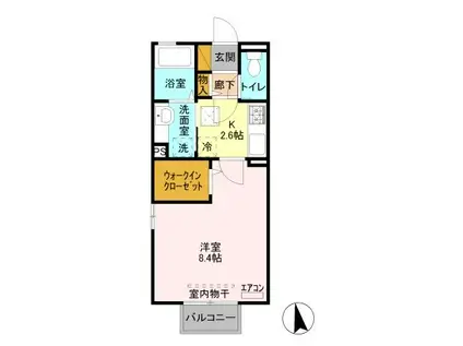 モン・カーサII(1K/1階)の間取り写真