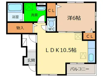サンビレッジ.I(1LDK/1階)の間取り写真