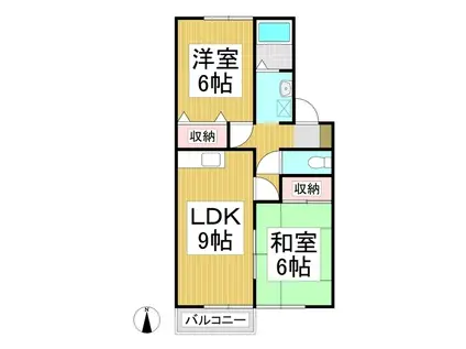 エル・プラド21 B(2DK/2階)の間取り写真