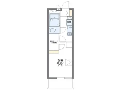 レオパレススピッツII(1K/2階)の間取り写真