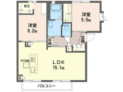 ビーバレー緑園(2LDK/1階)の間取り写真
