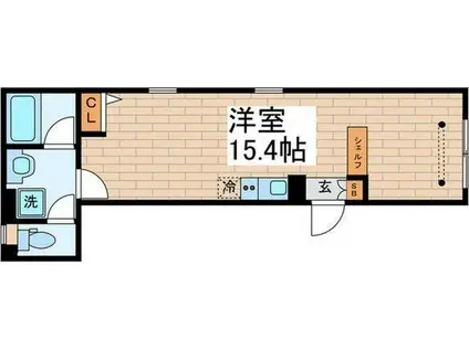 SKY RESIDENCE 新御徒町(ワンルーム/3階)の間取り写真