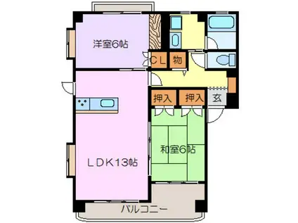 ヴィレッジMT SECOND(2LDK/1階)の間取り写真