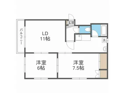 センチュリー山の手II(2LDK/3階)の間取り写真