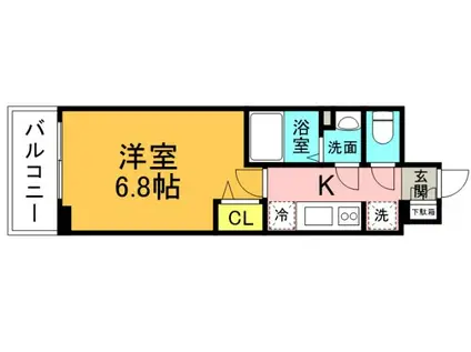 プレサンス広島中央(1K/13階)の間取り写真