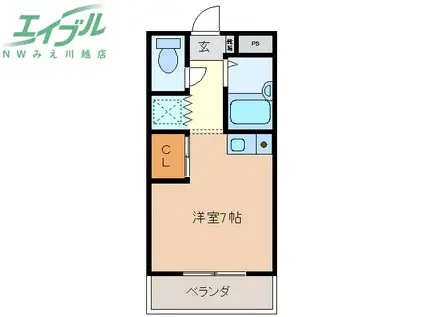 ラフレシール山城(ワンルーム/3階)の間取り写真