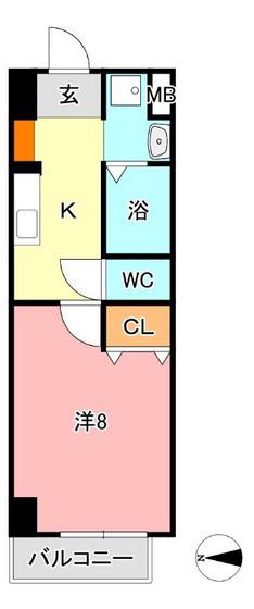 アルバ鹿田(1K/6階)の間取り写真