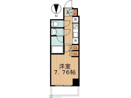 スプランディッド錦糸町II(1K/3階)の間取り写真