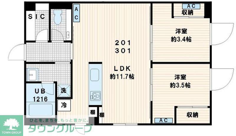 MUVA YOYOGI(2LDK/3階)の間取り写真