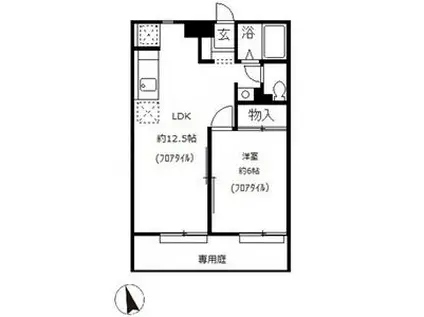 グリーンパーク鳴海(1LDK/1階)の間取り写真