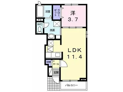 ポラリスIII(1LDK/1階)の間取り写真