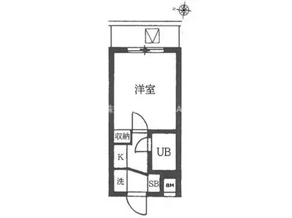 スカイコート新宿第3(1K/4階)の間取り写真