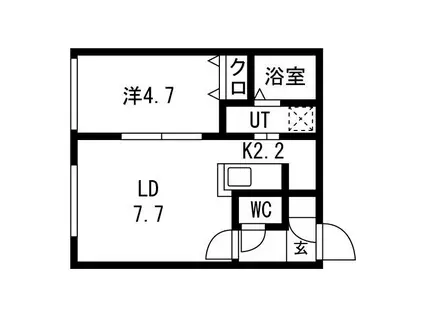 ENZO(1LDK/4階)の間取り写真