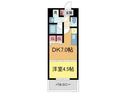 プレジオ西宮(1DK/6階)の間取り写真