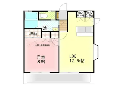 ハイツアキTAO(1LDK/2階)の間取り写真