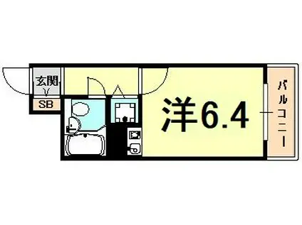 藤和シティホームズ灘(1K/10階)の間取り写真