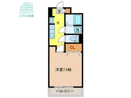 サクセスストーリーI(1K/4階)の間取り写真