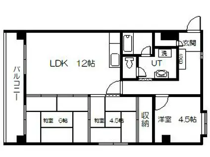 7条レジデンス(3LDK/5階)の間取り写真