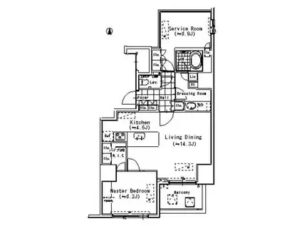 アルティスコート南青山(1SLDK/2階)の間取り写真