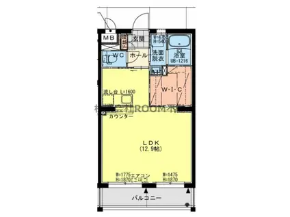 BEIL(ワンルーム/3階)の間取り写真