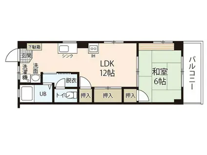 佐々木ビル(1LDK/2階)の間取り写真