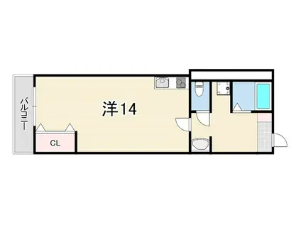 メゾンALL-IN(ワンルーム/1階)の間取り写真