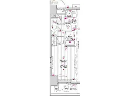 ガーラ・リバーサイド横濱南(1K/8階)の間取り写真