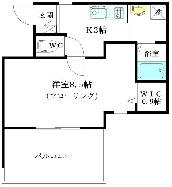 エスコート浅野(1K/4階)の間取り写真