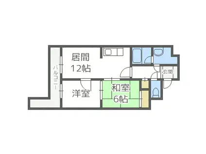 エクレール羊ヶ丘(2LDK/1階)の間取り写真