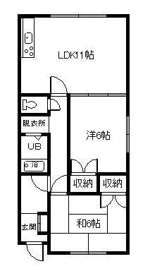 リバティーハイツ(2LDK/2階)の間取り写真