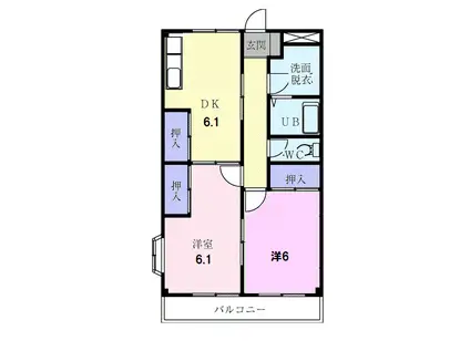 エルパラシオン(2DK/3階)の間取り写真
