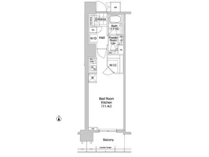 コンフォリア秋葉原イースト(ワンルーム/2階)の間取り写真