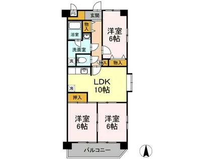 アスティーけやき(3LDK/2階)の間取り写真