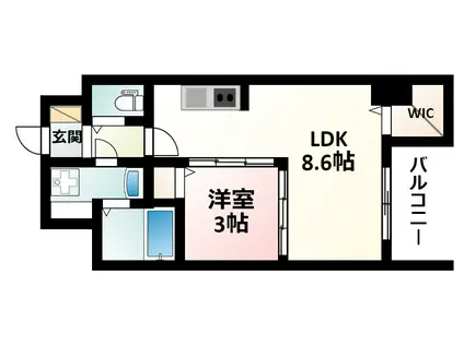 SEST新大阪(1LDK/3階)の間取り写真